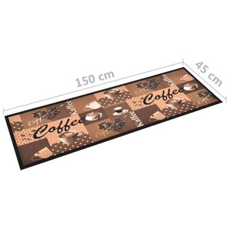 Keukenmat wasbaar Coffee 45x150 cm bruin 8720286242377 5