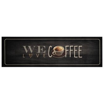 Keukenmat wasbaar koffietekst 45x150 cm fluweel 8721012918665 2