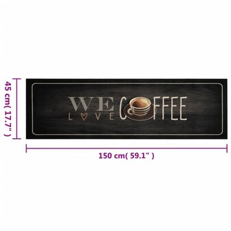 Keukenmat wasbaar koffietekst 45x150 cm fluweel 8721012918665 5