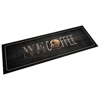 Keukenmat wasbaar koffietekst 60x180 cm fluweel 8721012918672 1