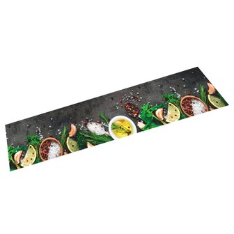 Keukenmat wasbaar kruidenprint 60x300 cm fluweel 8721012918863 1