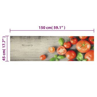 Keukenmat wasbaar tomatenprint 45x150 cm fluweel 8721012918962 5