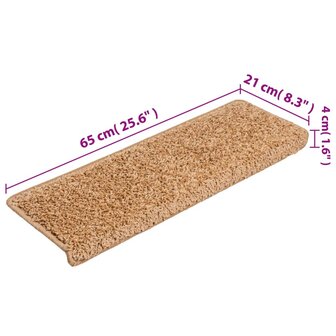 Trapmatten 15 st 65x21x4 cm beige 8719883863627 8