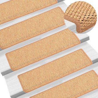 Trapmatten zelfklevend 15 st sisal-look 65x21x4 cm oranje 8720286329832 1