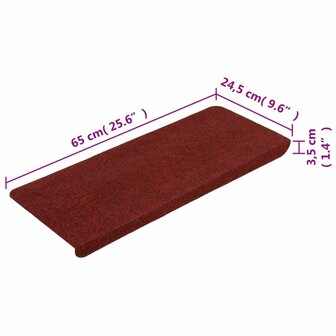 Trapmatten zelfklevend 15 st 65x24,5x3,5 cm rood 8720287018438 8