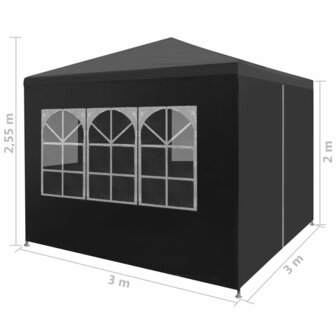 Partytent 3x3 m antracietkleurig 8718475709398 8