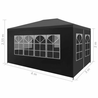 Partytent 3x4 m antraciet 8718475709411 8