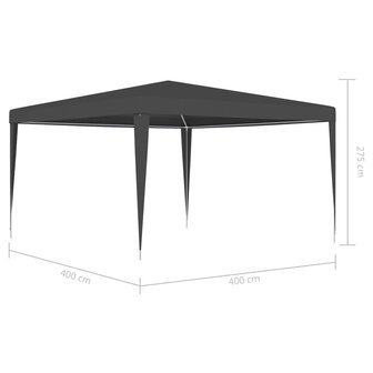 Partytent professioneel 90 g/m&sup2; 4x4 m antraciet 8719883767512 7