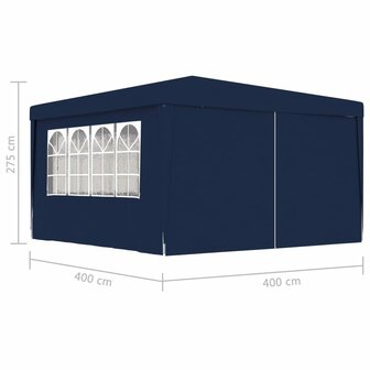 Partytent met zijwanden professioneel 90 g/m&sup2; 4x4 m blauw 8719883767697 8