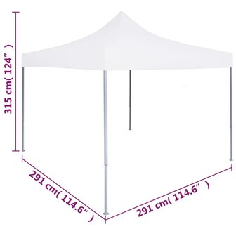 Partytent inklapbaar 3x3 m staal wit 8719883800127 9