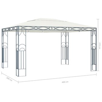 Prieel met LED-lichtslinger 400x300 cm cr&egrave;mekleurig 8720286366042 9