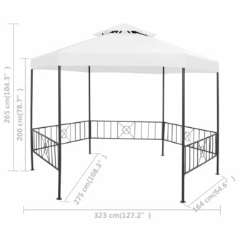 Tuinprieel 180 g/m&sup2; 323x275x265 cm wit 8720286106532 8