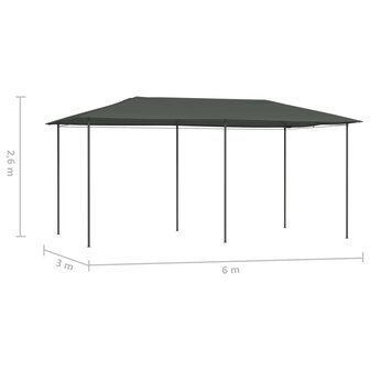 Prieel 160 g/m&sup2; 3x6x2,6 m antracietkleurig 8720286184578 4