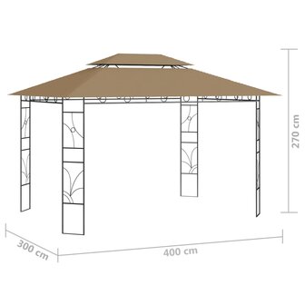 Prieel 160 g/m&sup2; 4x3x2,7 m taupe 8720286153307 6