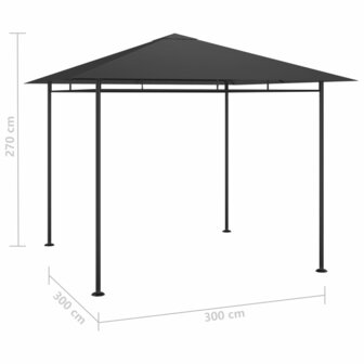 Prieel 180 g/m&sup2; 3x3x2,7 m antracietkleurig 8720286153345 4