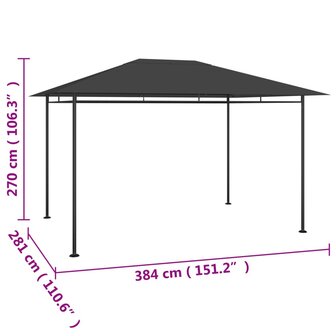 Prieel 180 g/m&sup2; 384x281x270 cm antracietkleurig 8720286153376 5