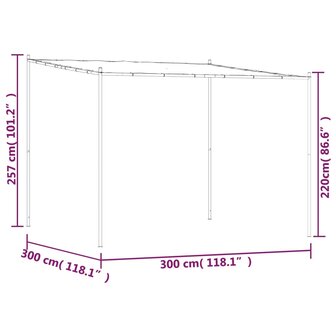 Prieel 3x3 m 180 g/m&sup2; stof en staal antracietkleurig 8720845729011 8