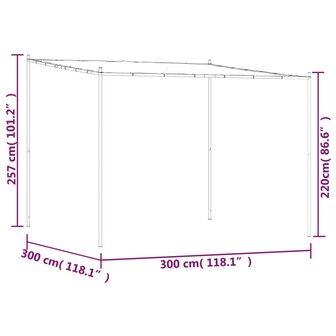 Prieel 3x3 m 180 g/m&sup2; stof en staal beige 8720845729028 8