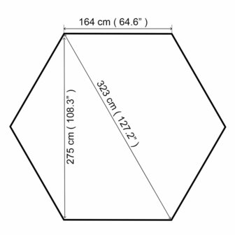 Tuinprieel 323x265 cm hexagonaal beige 8718475507284 8