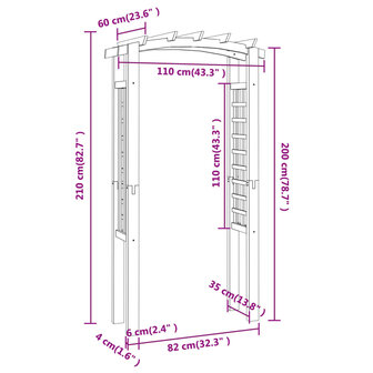 Tuinboog 110x60x210 cm ge&iuml;mpregneerd massief grenenhout 8720286904206 6