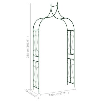 Tuinboog 120x38x258 cm ijzer donkergroen 8719883757360 5