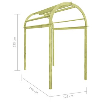 Tuinboog 125x150x235 cm ge&iuml;mpregneerd grenenhout 8719883805122 6