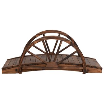 Tuinbrug met half wiel 99x50x38 cm massief vurenhout 8720845754587 3