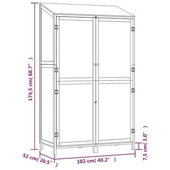 Tuinschuur 102x52x174,5 cm massief vurenhout 8720286996515 8