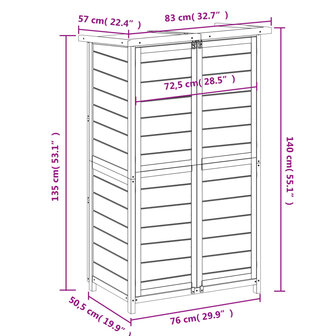 Tuinschuur 83x57x140 cm massief grenenhout bruin 8720845798147 8