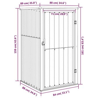 Tuinschuur 88x89x161 cm gegalvaniseerd staal grijs 8720286512814 8