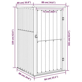 Tuinschuur 88x89x161 cm gegalvaniseerd staal antracietkleurig 8720286512821 8