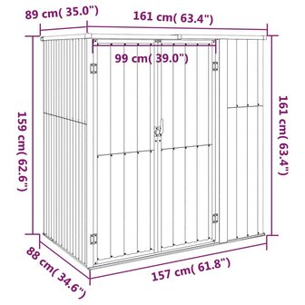 Tuinschuur 161x89x161 cm gegalvaniseerd staal groen 8720286512845 7