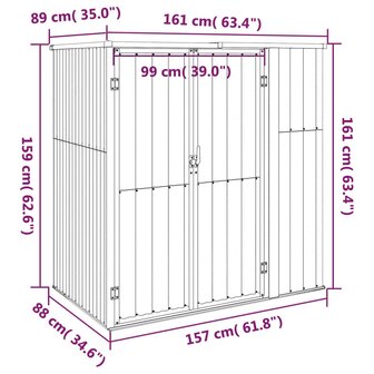 Tuinschuur 161x89x161 cm gegalvaniseerd staal antracietkleurig 8720286512869 7