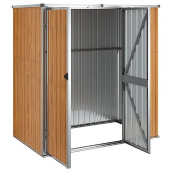 Tuinschuur 161x89x161 cm gegalvaniseerd staal bruin 8720286512876 4