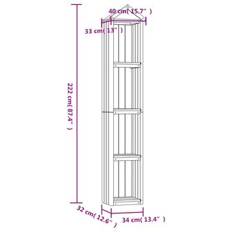 Tuinschuur 40x33x222 cm ge&iuml;mpregneerd grenenhout 8720286830062 7