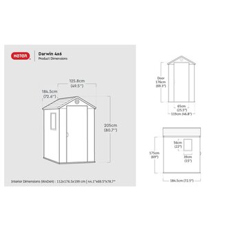 Keter Tuinschuur Darwin 46 hout-look grijs 7290112633620 12