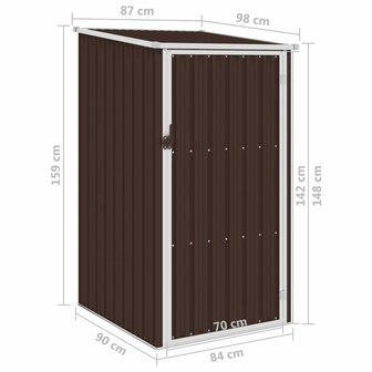 Tuinschuur 87x98x159 cm gegalvaniseerd staal bruin 8719883811420 7