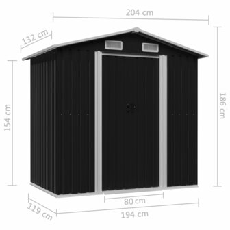 Tuinberging 204x132x186 cm staal antraciet 8719883756707 8