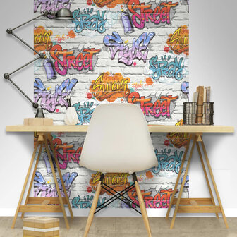 DUTCH WALLCOVERINGS Behang graffiti meerkleurig L179-05 3294270179055 2