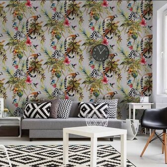 DUTCH WALLCOVERINGS Behang aap zilverkleurig 5022976124011 2