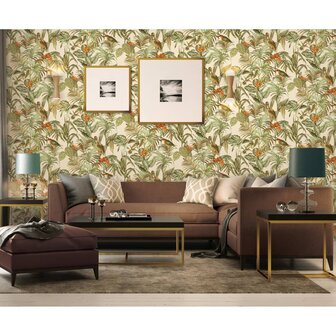 DUTCH WALLCOVERINGS Behang Bird-of-Paradise groen 8809660031698 2