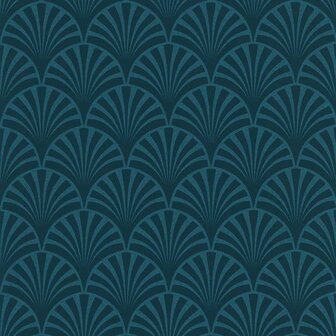 couleurs &amp; mati&egrave;res Behang 20&amp;apos;s Pattern Artdeco blauw 3309045131500 1