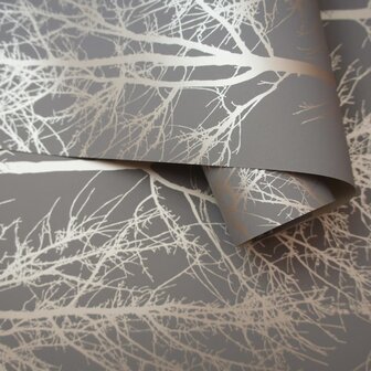 DUTCH WALLCOVERINGS Behang Rhea Trees grijs en ros&eacute;goudkleurig 5022976907614 3