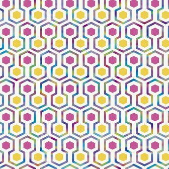 Good Vibes Behang Hexagon Pattern roze en geel 5415058063597 1