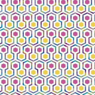 Good Vibes Behang Hexagon Pattern roze en geel 5415058063597 2