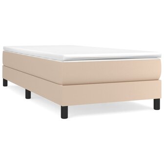 Boxspring met matras kunstleer cappuccinokleurig 100x200 cm 2