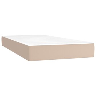 Boxspring met matras kunstleer cappuccinokleurig 100x200 cm 4