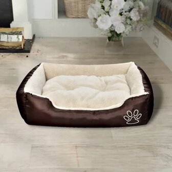 Hondenbed bruin en beige XXL 2