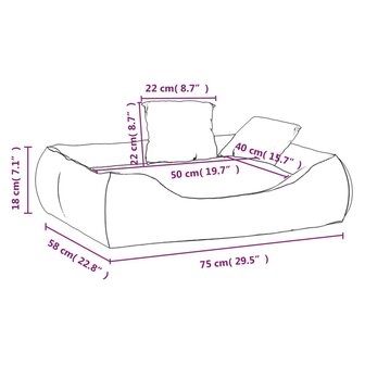 Hondenbed met kussens 75x58x18 cm oxford stof zwart 7