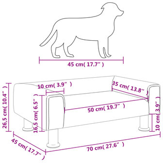 Hondenmand 70x45x26,5 cm fluweel lichtgrijs 7